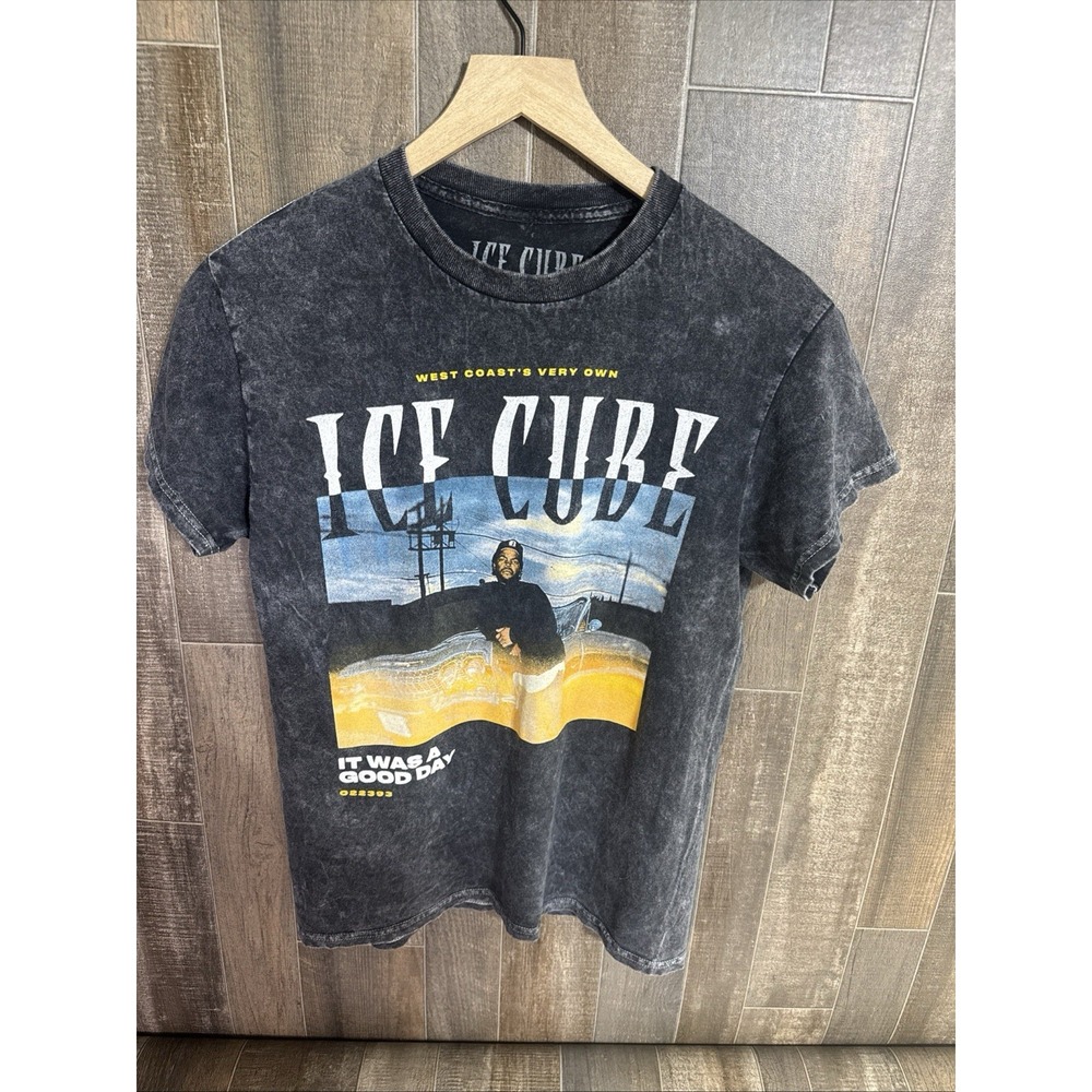 Ice Cube Mens T-Shirt Size S Grey‎ Acid Wash Boyz-N-The-Hood Rap Tee